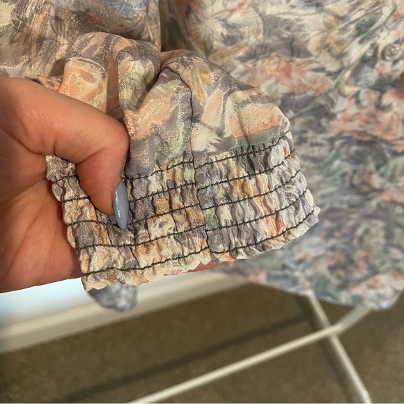 Vintage Silky Texture 3/4 Sleeve Blouse Size XL - Picture 5 of 7